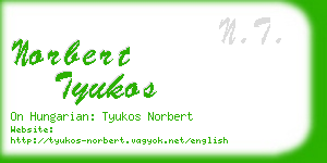 norbert tyukos business card